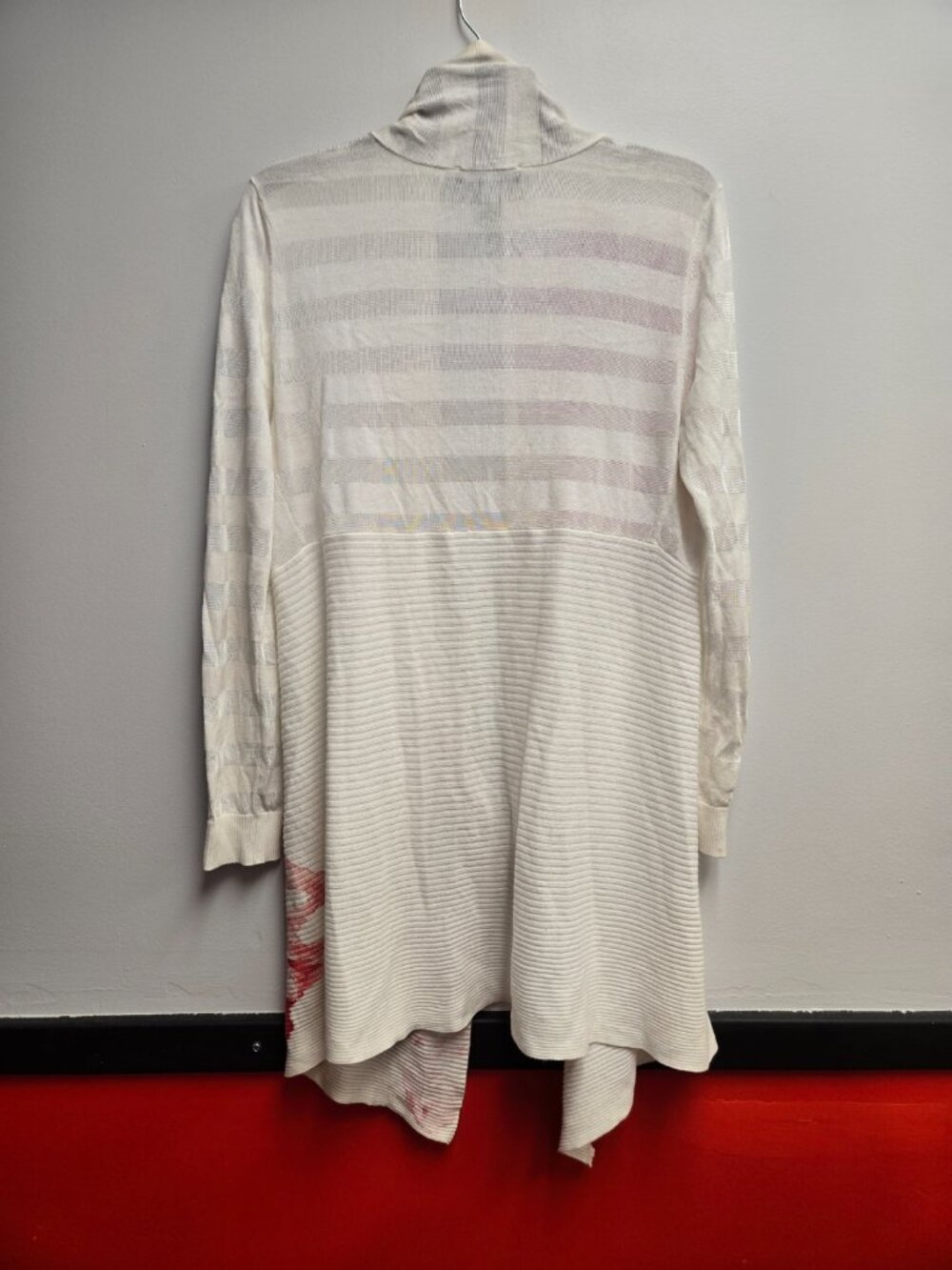 INC International Concepts Floral Cardigan L White Pink Sequin Knit Tunic Shrug - Picture 3 of 6